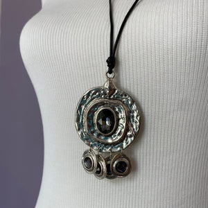 Grey Medallion Necklace