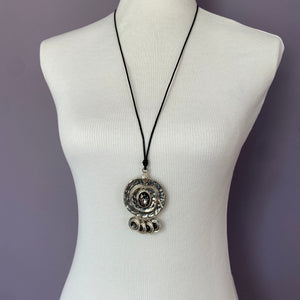 Grey Medallion Necklace