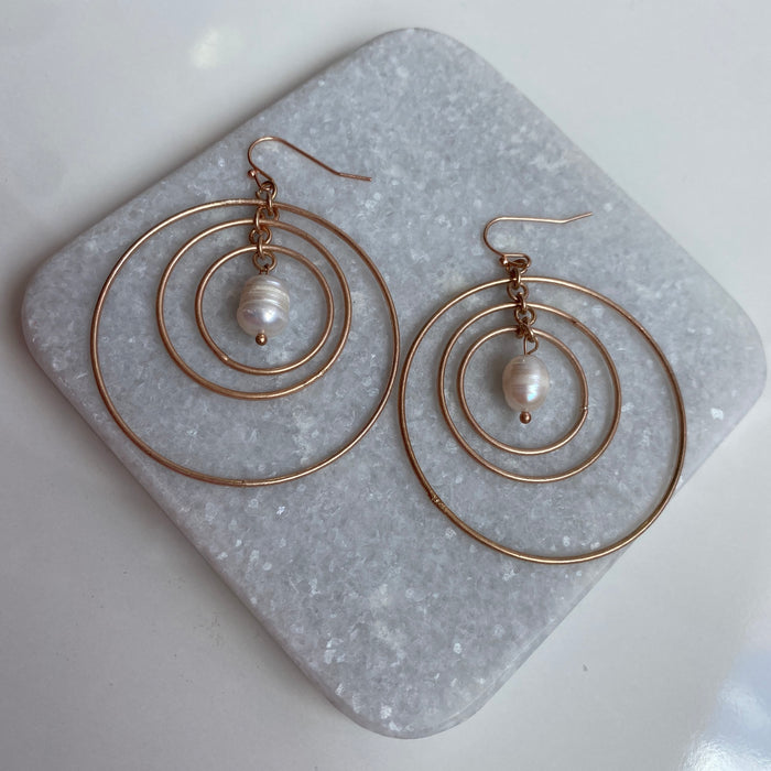 Rose Gold Circular Earrings