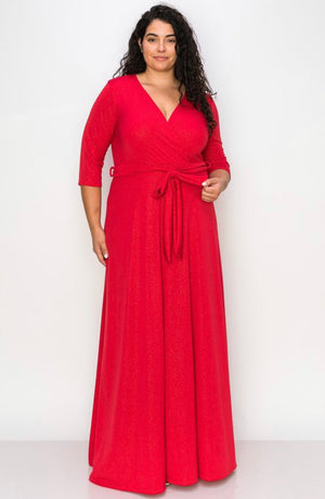 Holiday Glitter (red) - Maxi Dress