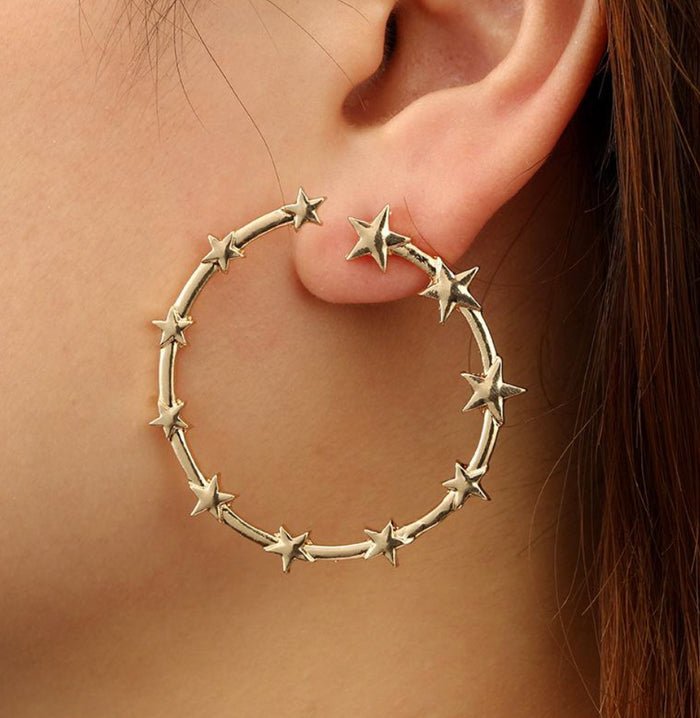 Star circle Earrings