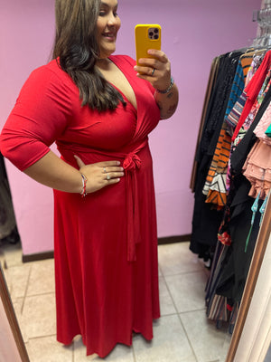 Holiday Glitter (red) - Maxi Dress