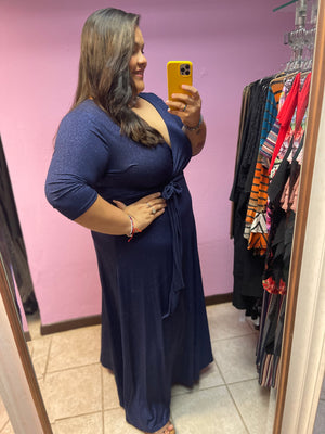 Holiday Glitter (blue) - Maxi Dress