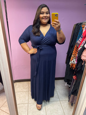 Holiday Glitter (blue) - Maxi Dress