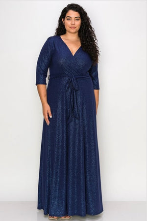 Holiday Glitter (blue) - Maxi Dress